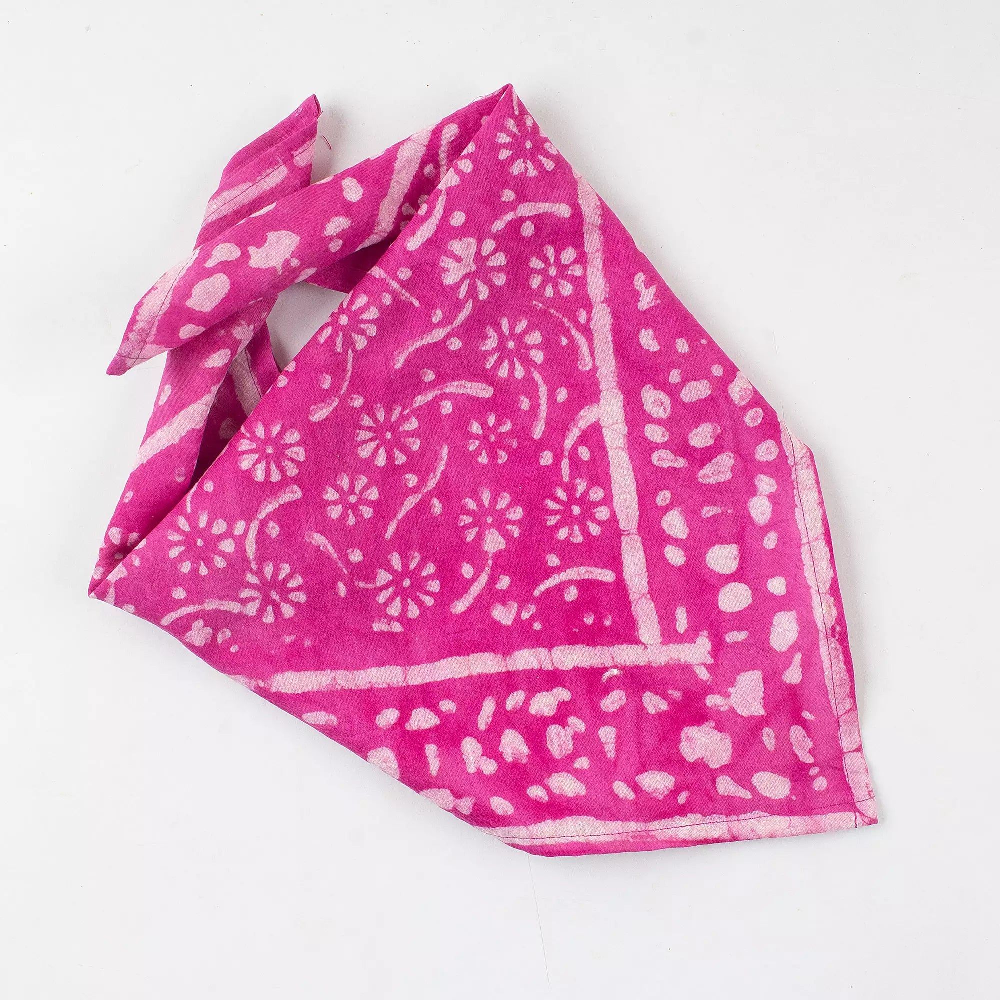 Pink Hand Block Printed Bandana Face Coverup 621